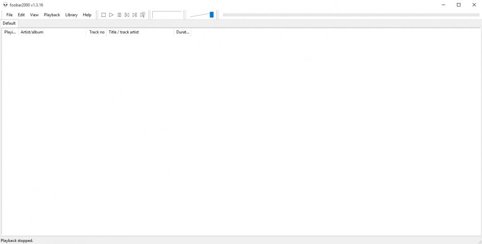 foobar2000 main screen