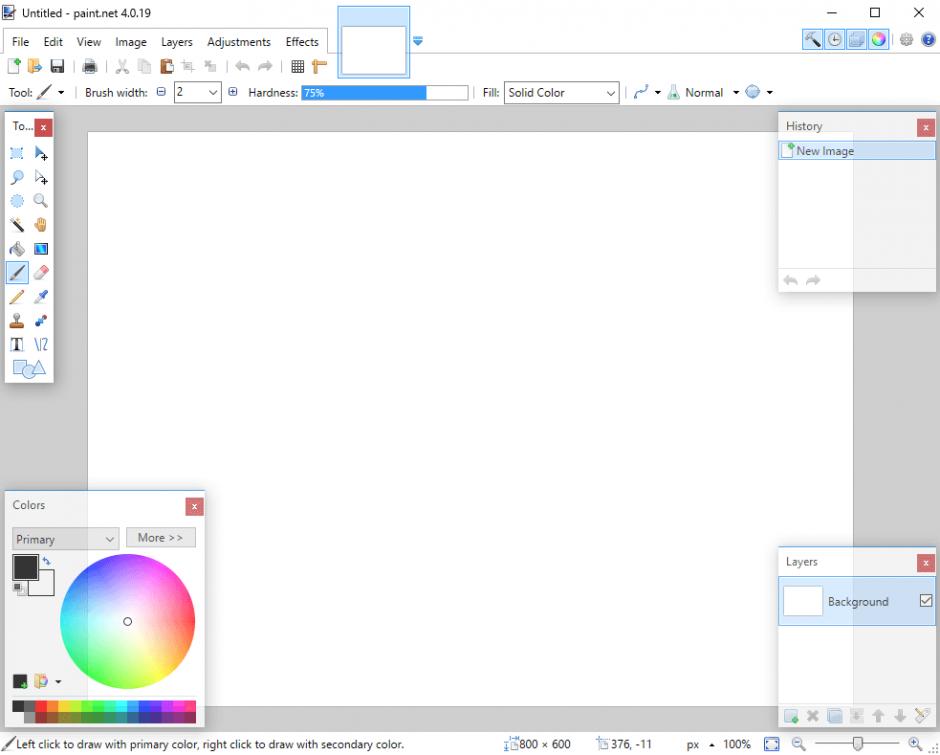 paint.net main screen