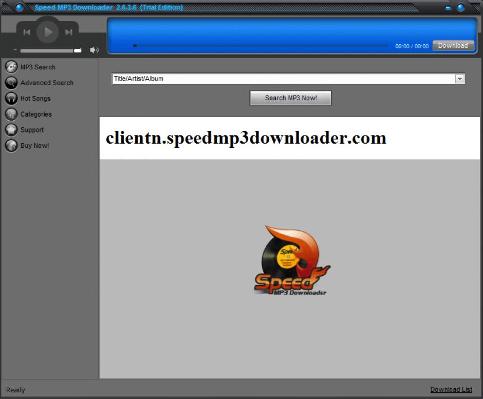 Speed MP3 Downloader main screen