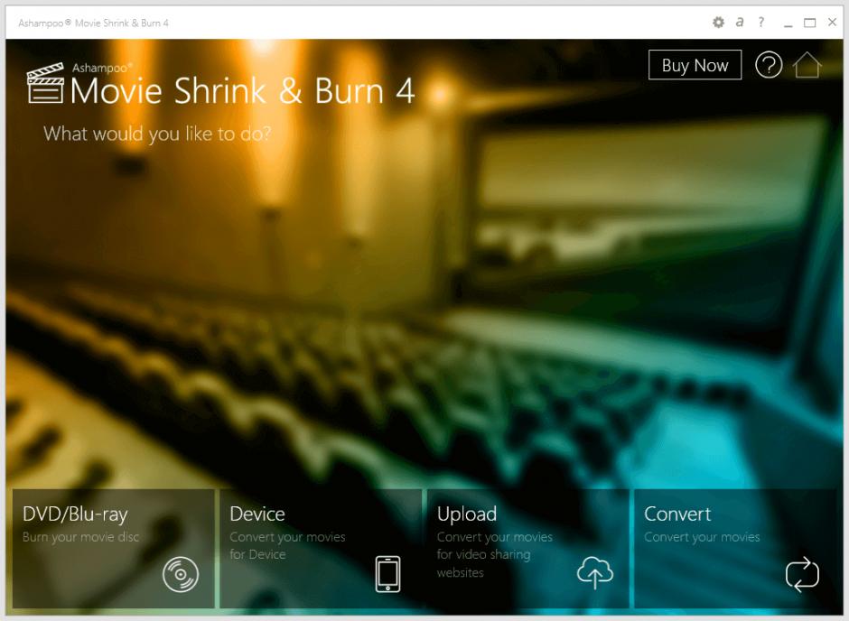 Ashampoo Movie Shrink & Burn main screen