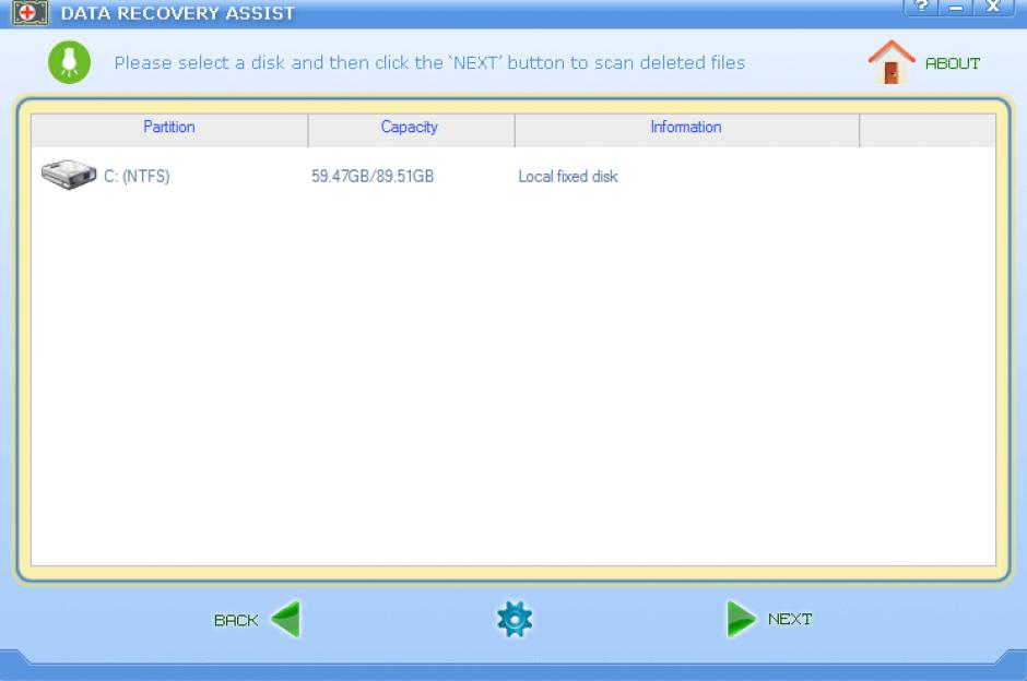 Data Recovery Assist main screen