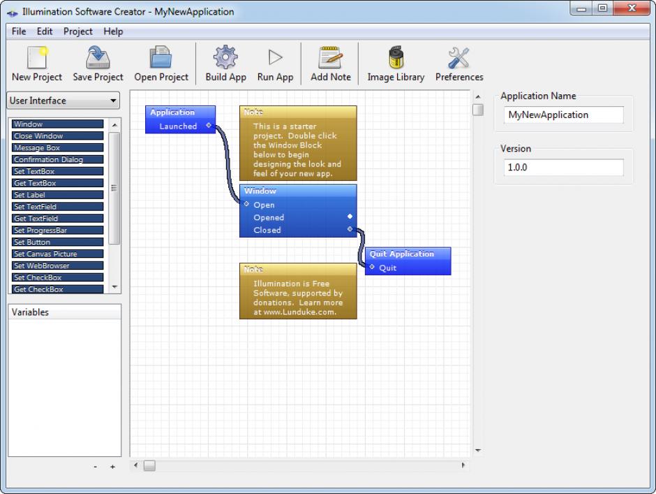 screenshot of program