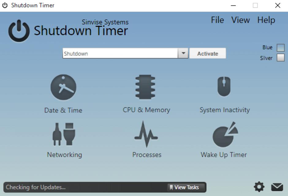 Shutdown Timer main screen