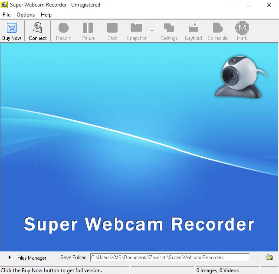 Zeallsoft Super Webcam Recorder main screen
