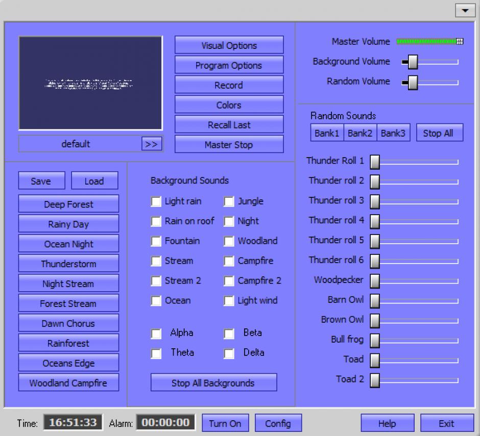 screenshot of program