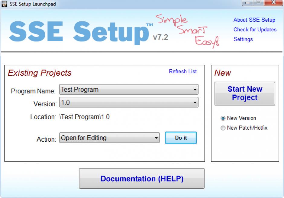 screenshot of program