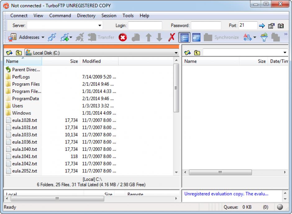 screenshot of program