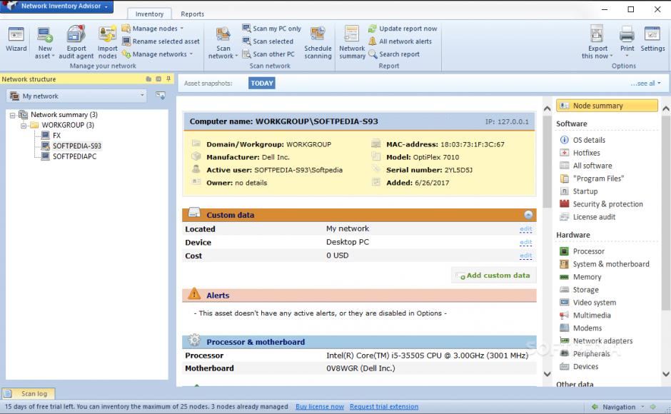 Network Inventory Advisor main screen