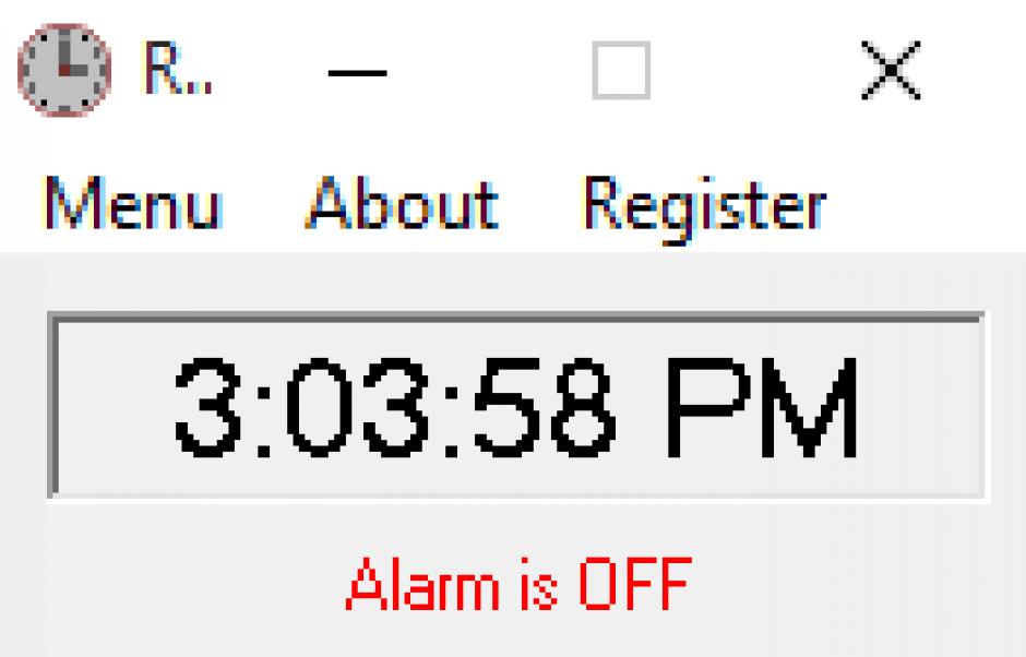 Rob's Clock & Alarm main screen