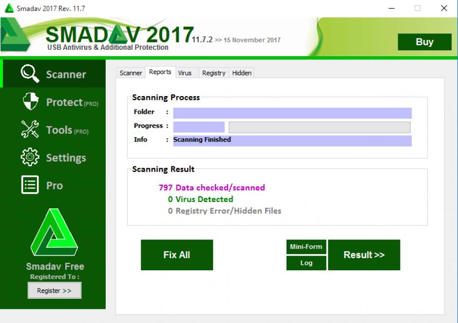 SMADAV main screen