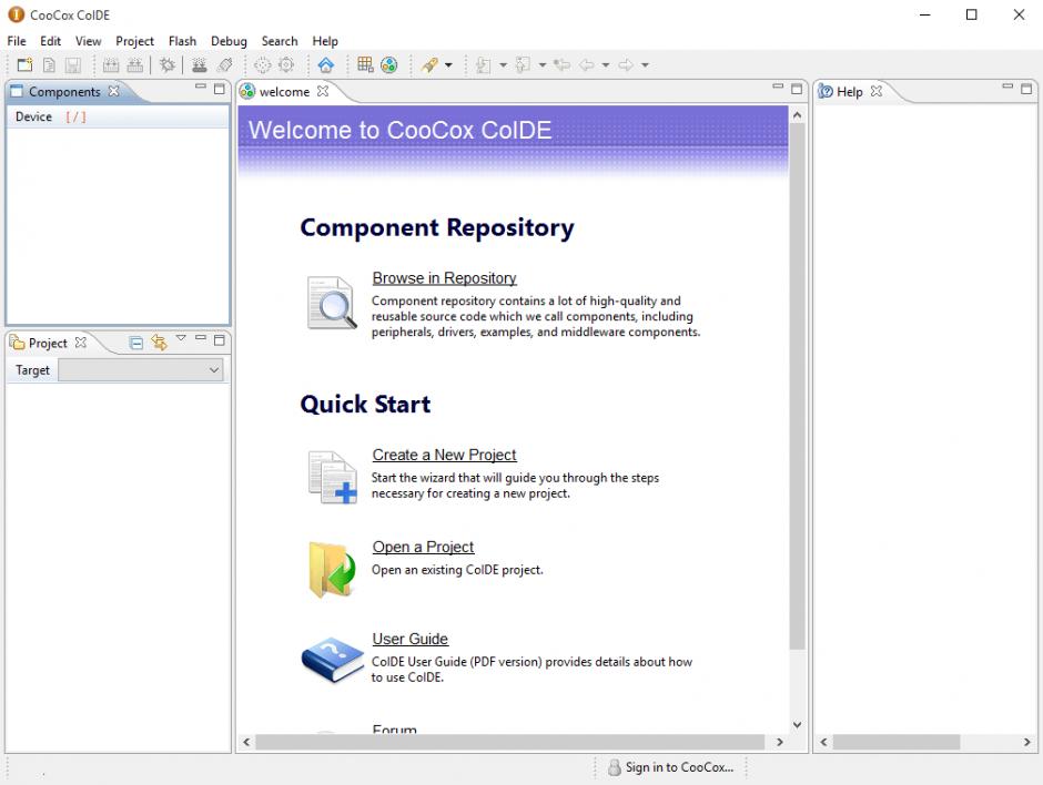 CooCox CoIDE main screen