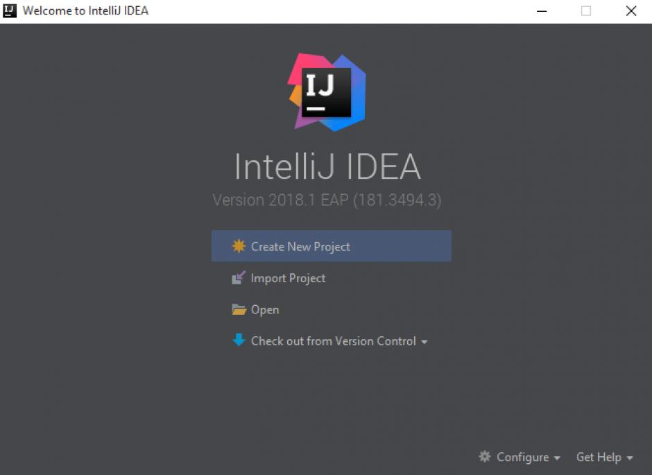 IntelliJ IDEA Community main screen