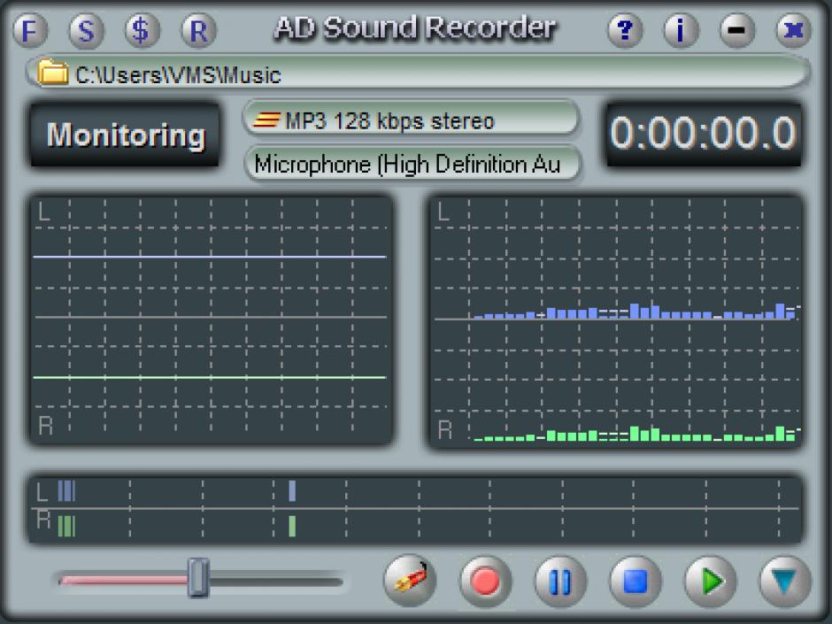 AD Sound Recorder main screen