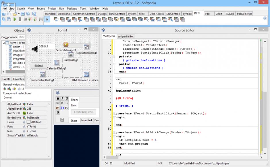 screenshot of program