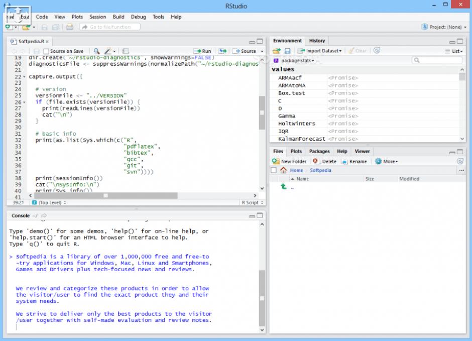 RStudio main screen