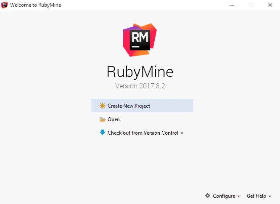 RubyMine main screen