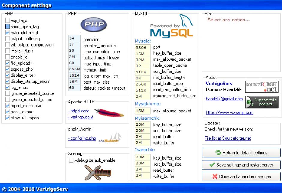 screenshot of program