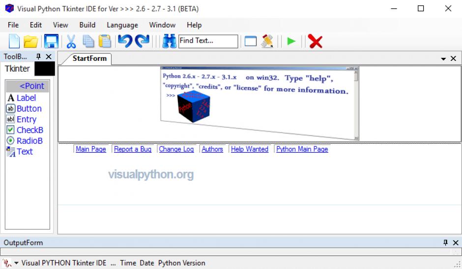 screenshot of program