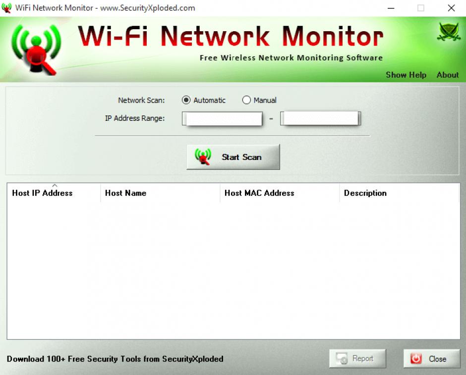 WiFi Network Monitor main screen