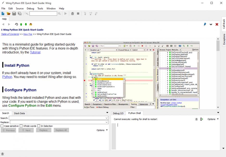 screenshot of program