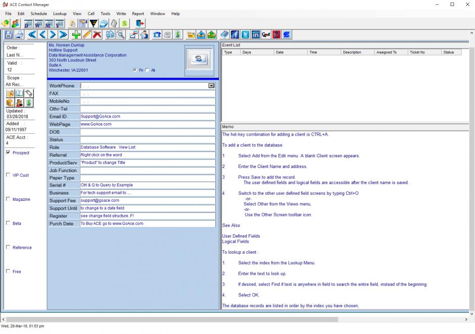 screenshot of program