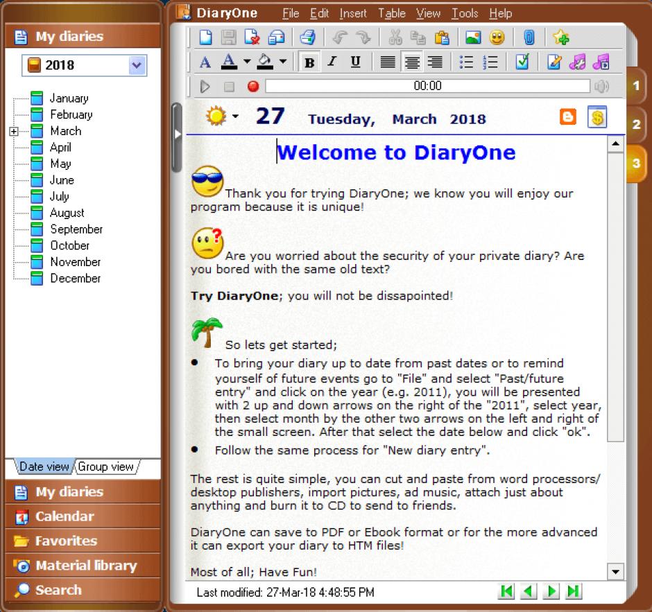 screenshot of program