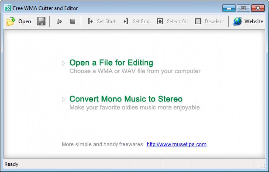 Free WMA Cutter and Editor main screen