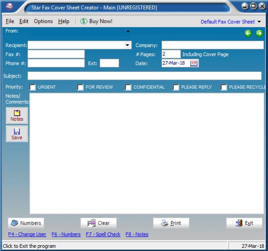 screenshot of program