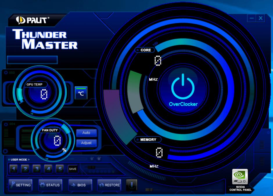 Thunder Master main screen