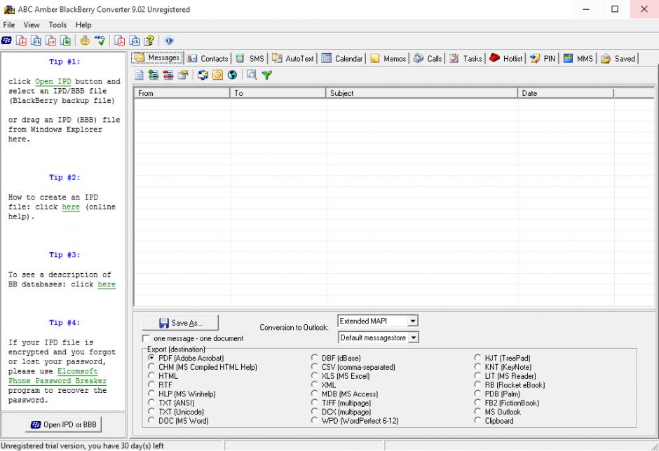 screenshot of program