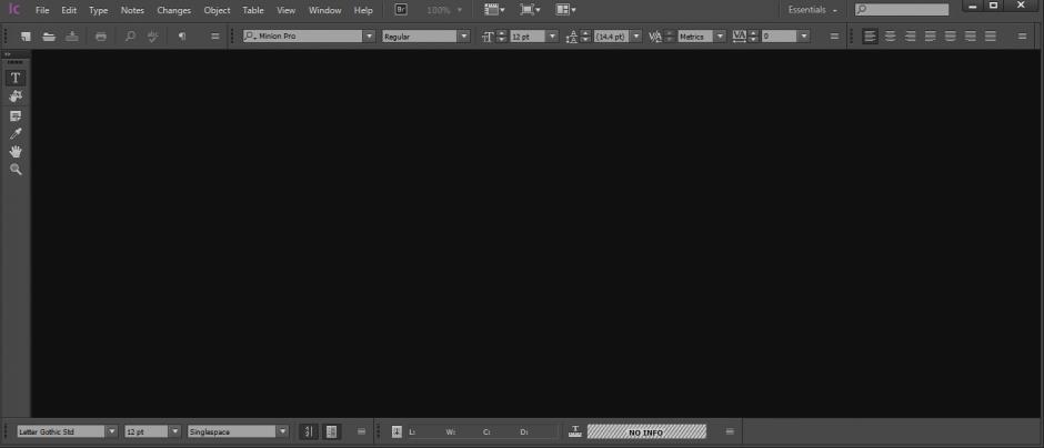 Adobe InCopy CC 2017 main screen