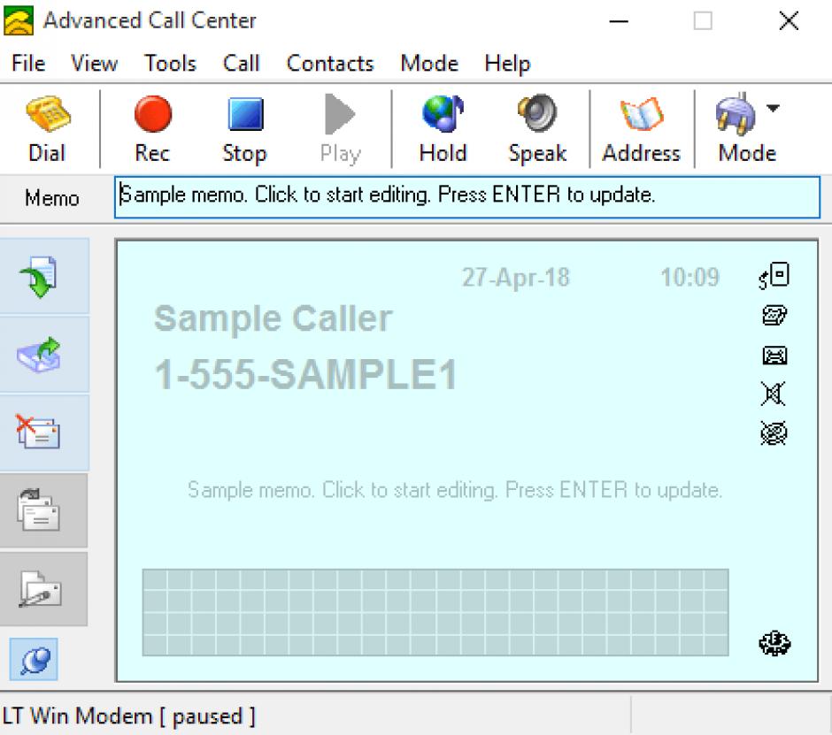 Advanced Call Center main screen