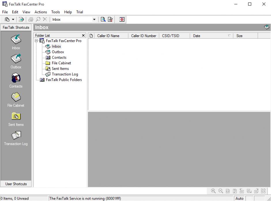 FaxTalk FaxCenter Pro main screen