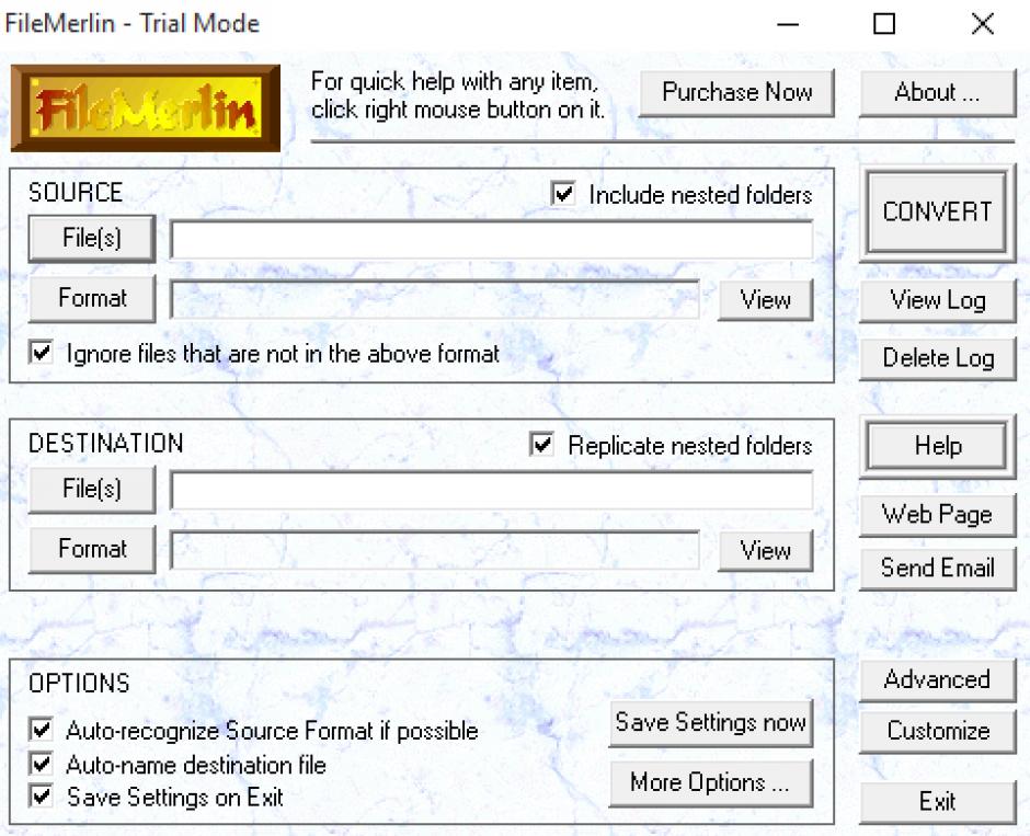 FileMerlin main screen