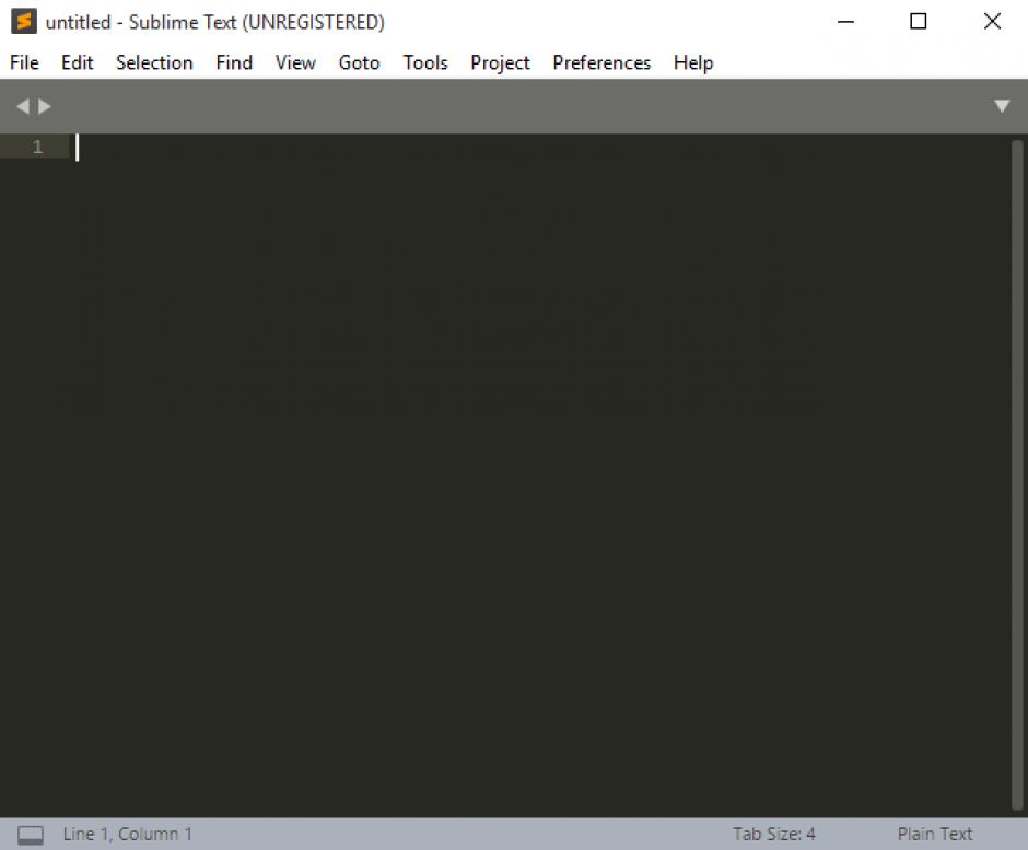 Sublime Text main screen
