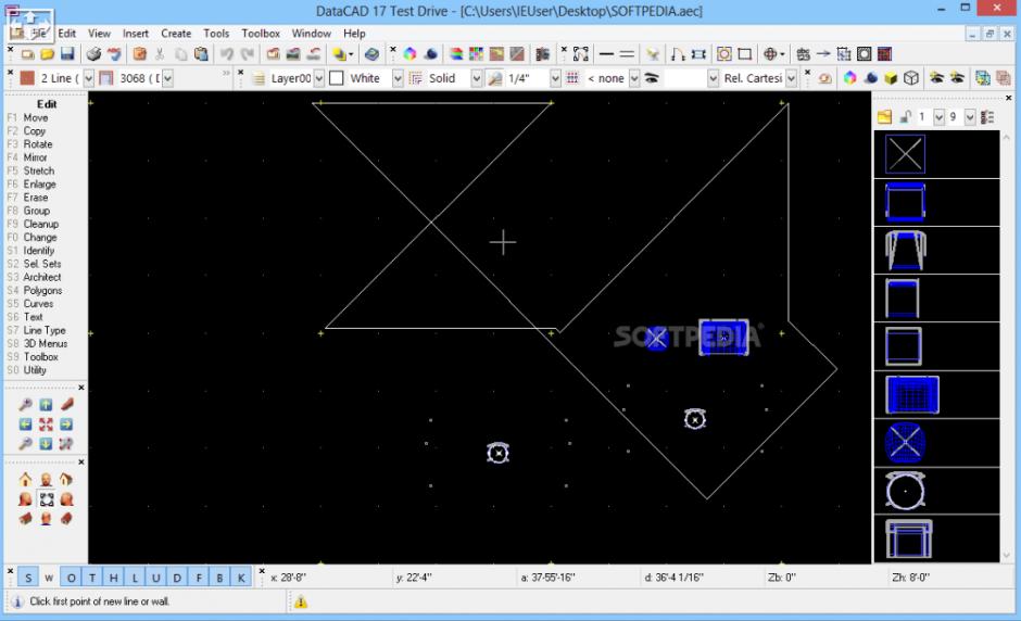 DataCAD main screen