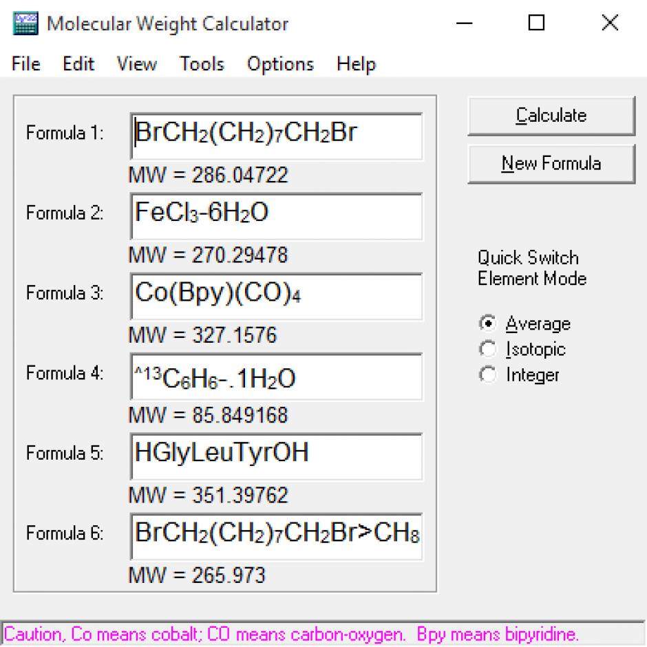 screenshot of program