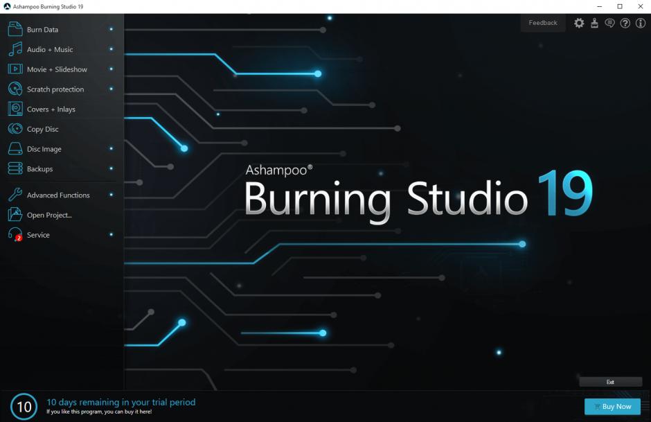 Ashampoo Burning Studio main screen