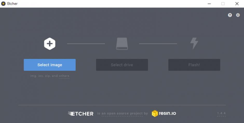 Etcher main screen