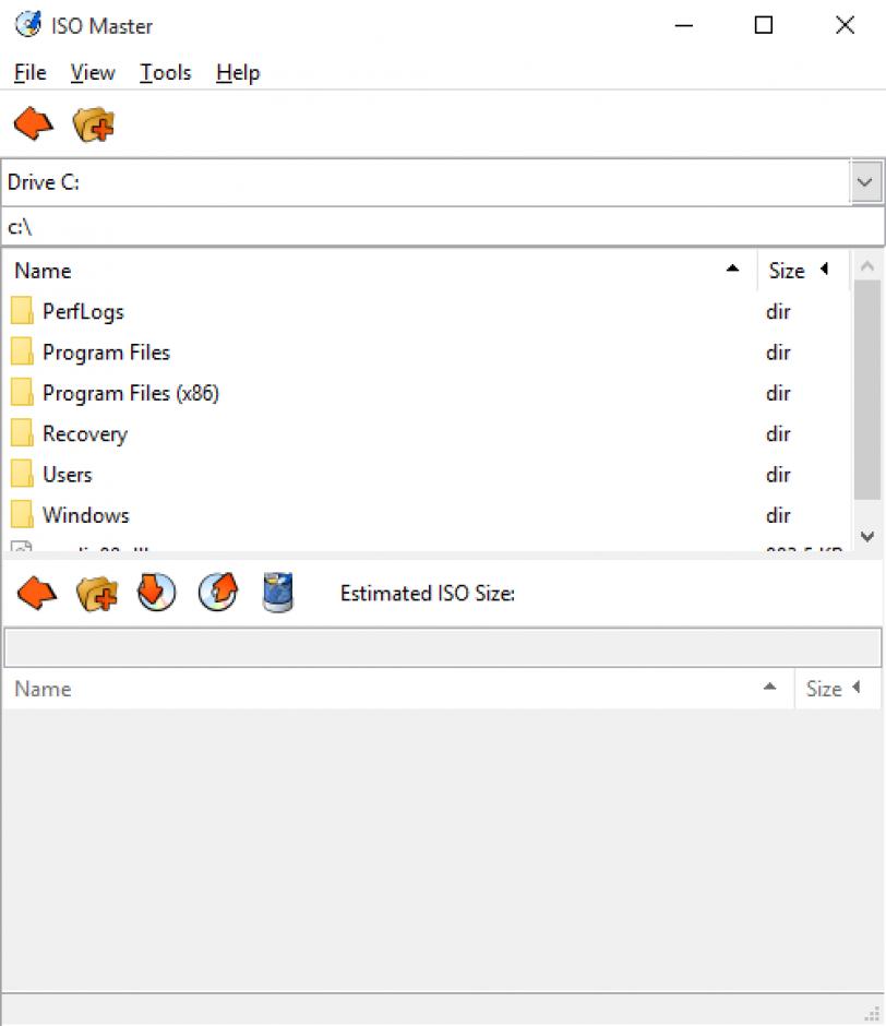 screenshot of program