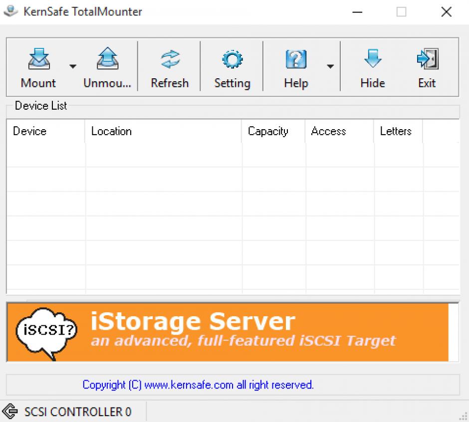 KernSafe TotalMounter main screen