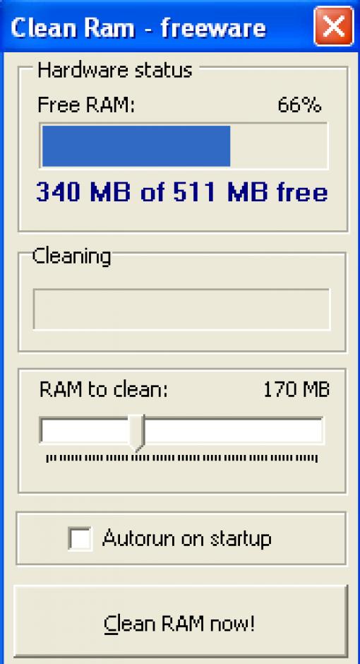 Clean Ram main screen