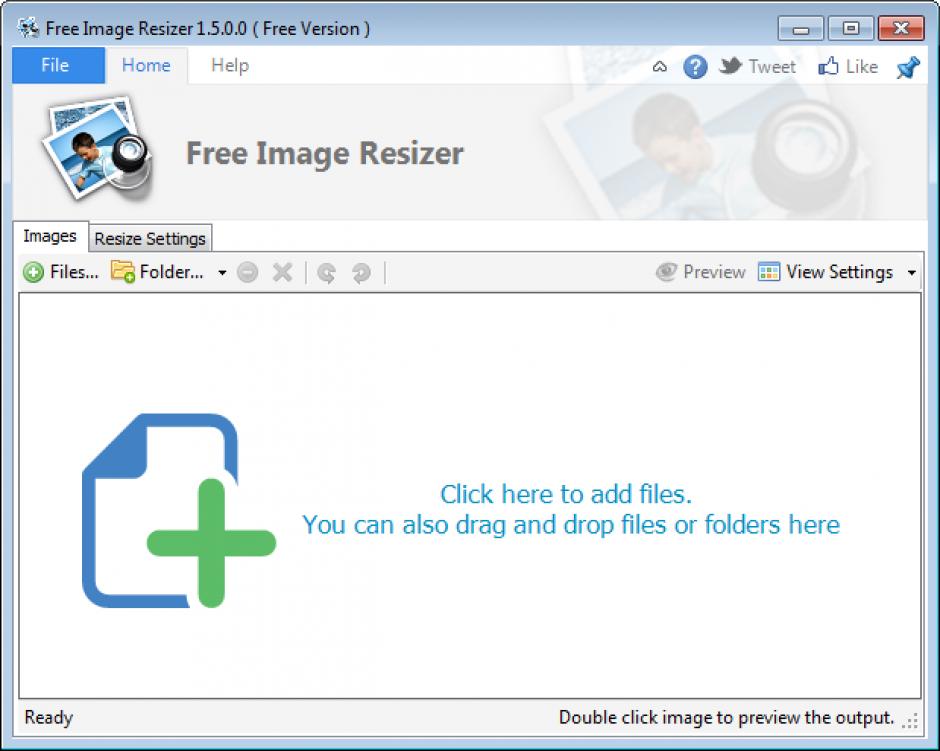 Free Image Resizer main screen