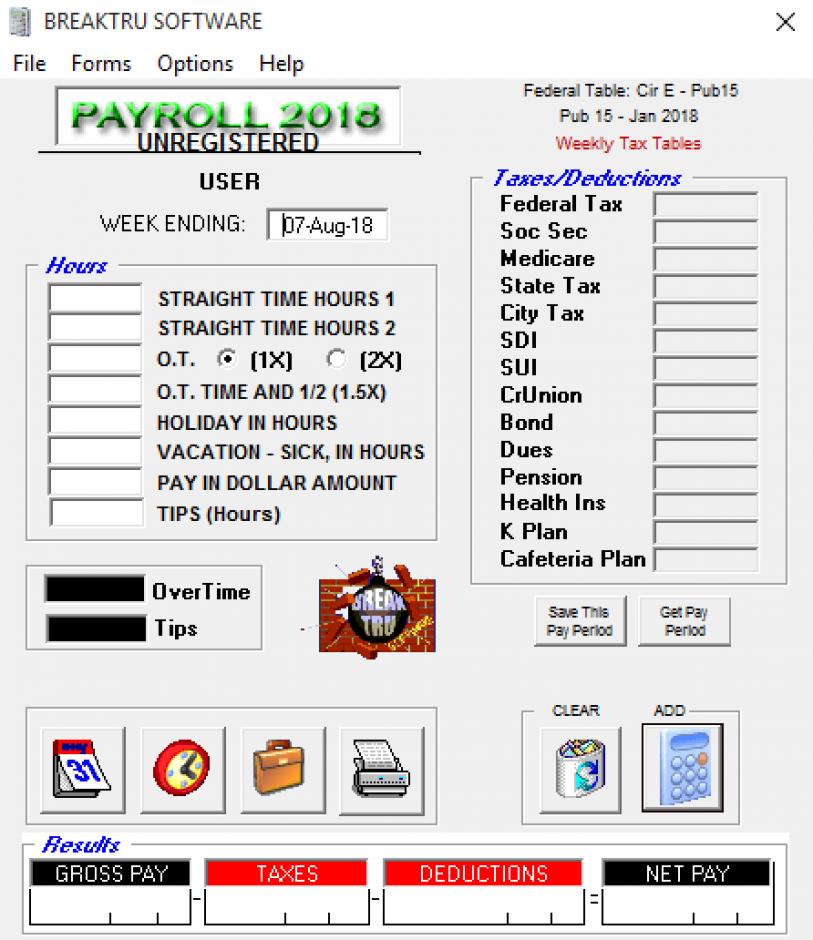 screenshot of program