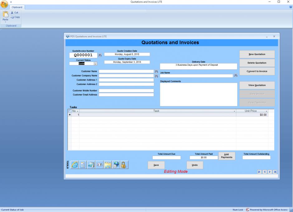 screenshot of program