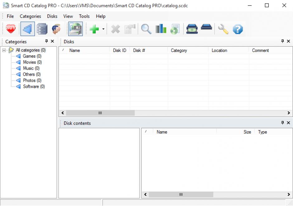 Smart CD Catalog Professional main screen