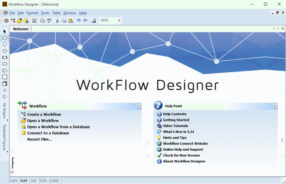 Workflow Designer main screen