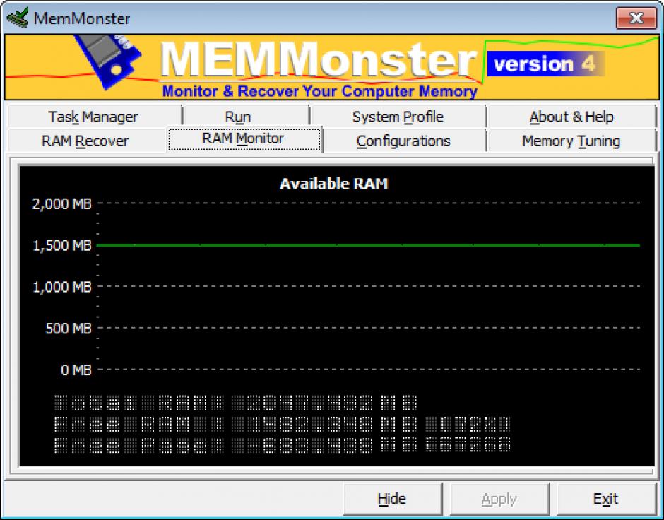 MemMonster main screen