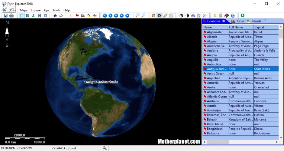 Earth Explorer 2018 main screen