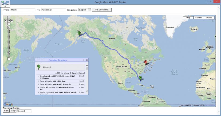 Google Maps With GPS Tracker main screen